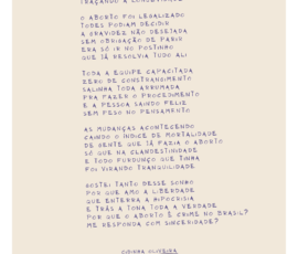 Cidinha Oliveira - Aborto no postinho, Sergipe, Brasil, 2026. Poesia | Arte digital.